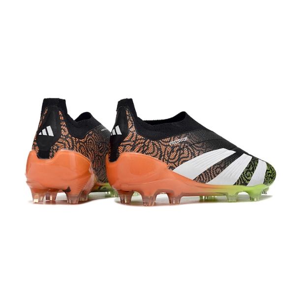 Chuteira Campo Adidas Predator 30 Elite Sem Cadarço FG Preta, Verde e Laranja + MEIA DE BRINDE 🎁