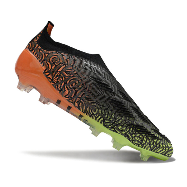 Chuteira Campo Adidas Predator 30 Elite Sem Cadarço FG Preta, Verde e Laranja + MEIA DE BRINDE 🎁