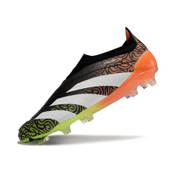 Chuteira Campo Adidas Predator 30 Elite Sem Cadarço FG Preta, Verde e Laranja + MEIA DE BRINDE 🎁