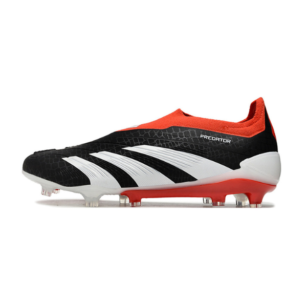 Chuteira Campo Adidas Predator 30 Elite Sem Cadarço FG Preto, Branco e Vermelho + MEIA DE BRINDE 🎁