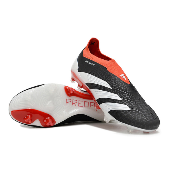 Chuteira Campo Adidas Predator 30 Elite Sem Cadarço FG Preto, Branco e Vermelho + MEIA DE BRINDE 🎁