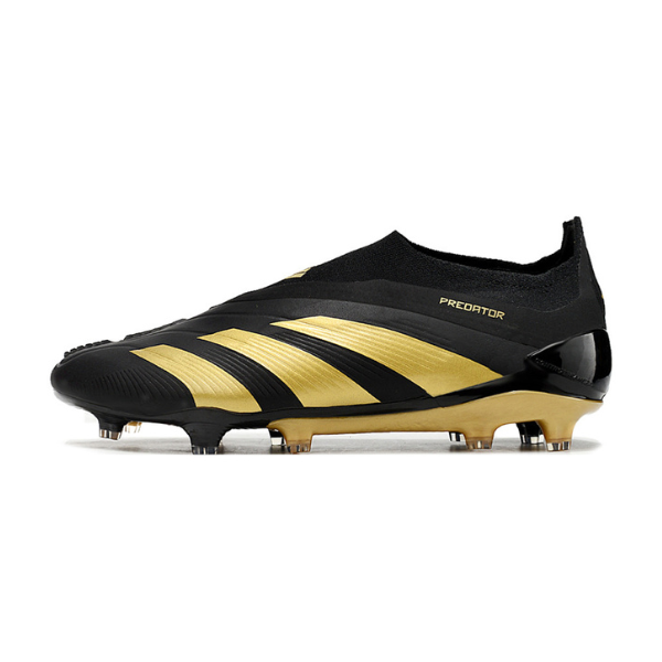 Chuteira Campo Adidas Predator 30 Elite Sem Cadarço FG Preta e Dourada + MEIA DE BRINDE 🎁