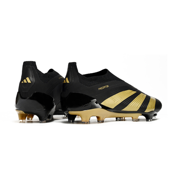 Chuteira Campo Adidas Predator 30 Elite Sem Cadarço FG Preta e Dourada + MEIA DE BRINDE 🎁