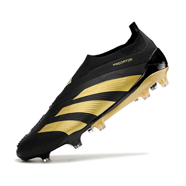 Chuteira Campo Adidas Predator 30 Elite Sem Cadarço FG Preta e Dourada + MEIA DE BRINDE 🎁