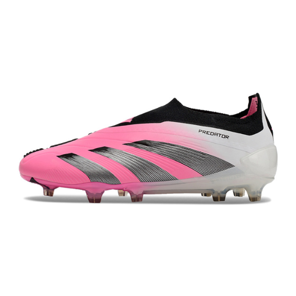 Chuteira Campo Adidas Predator 30 Elite Sem Cadarço FG Rosa e Branca + MEIA DE BRINDE 🎁