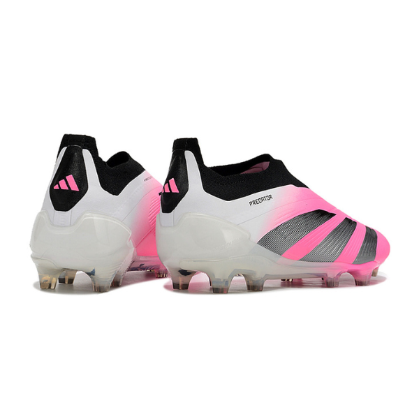 Chuteira Campo Adidas Predator 30 Elite Sem Cadarço FG Rosa e Branca + MEIA DE BRINDE 🎁