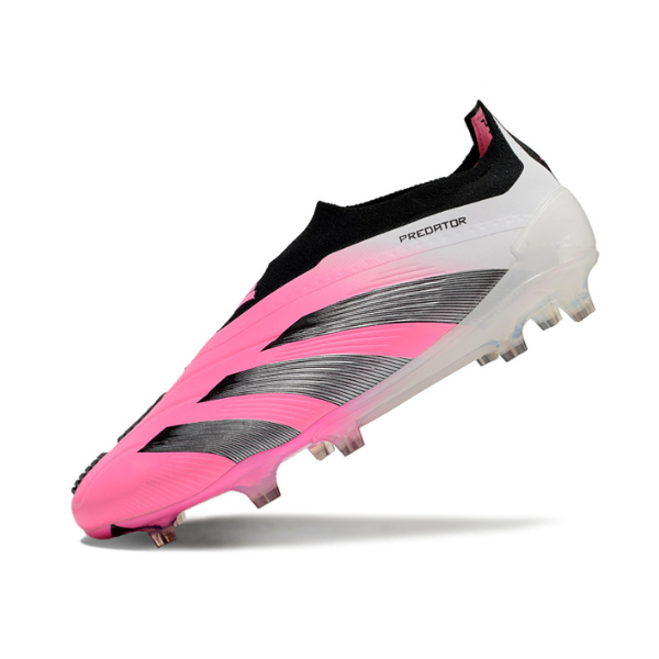 Chuteira Campo Adidas Predator 30 Elite Sem Cadarço FG Rosa e Branca + MEIA DE BRINDE 🎁