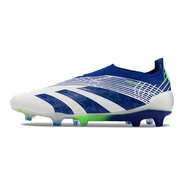 Chaussures de football Adidas Predator 30 Elite Slip-on FG Blanc, Bleu et Vert + CHAUSSETTES CADEAUX 🎁