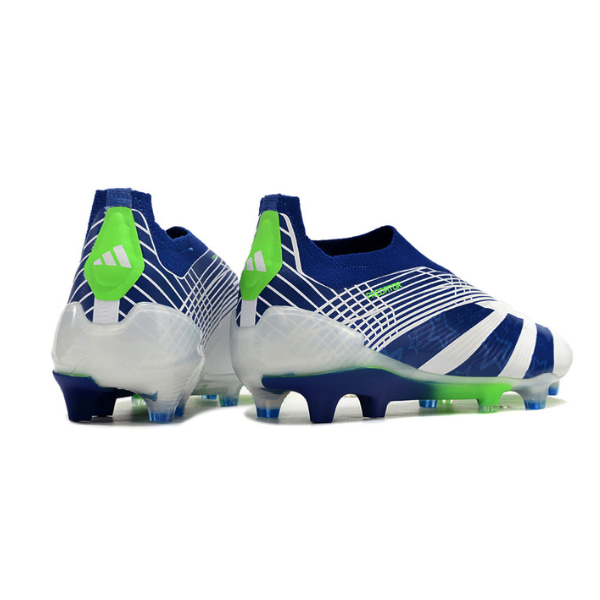 Chaussures de football Adidas Predator 30 Elite Slip-on FG Blanc, Bleu et Vert + CHAUSSETTES CADEAUX 🎁