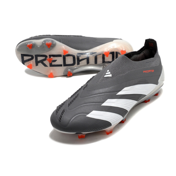 Chaussure de football Adidas Predator 30 Elite Slip-on FG Gris et Blanc + CHAUSSETTES CADEAUX 🎁