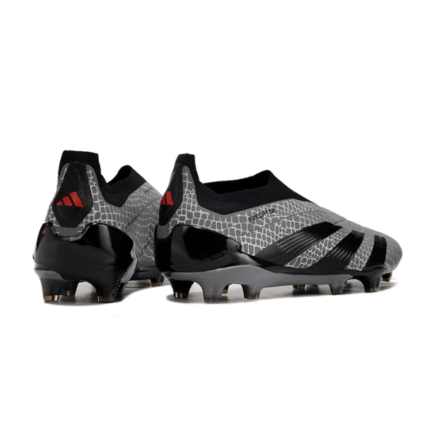 Chaussures de football Adidas Predator 30 Elite Slip-on FG Gris et Noir + CHAUSSETTES CADEAUX 🎁