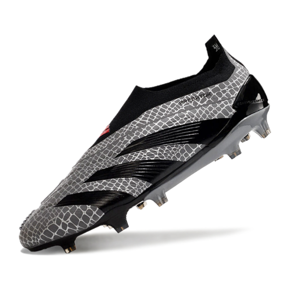 Chaussures de football Adidas Predator 30 Elite Slip-on FG Gris et Noir + CHAUSSETTES CADEAUX 🎁