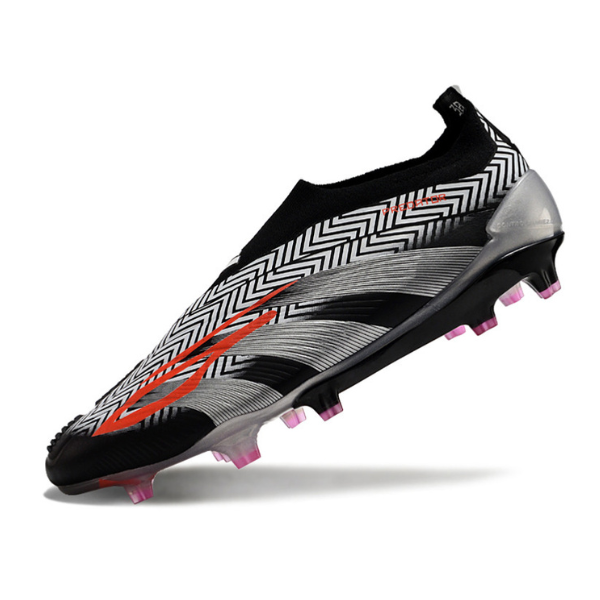 Chaussures de football Adidas Predator 30 Elite Slip-on FG Noir, Blanc et Gris + CHAUSSETTES CADEAUX 🎁