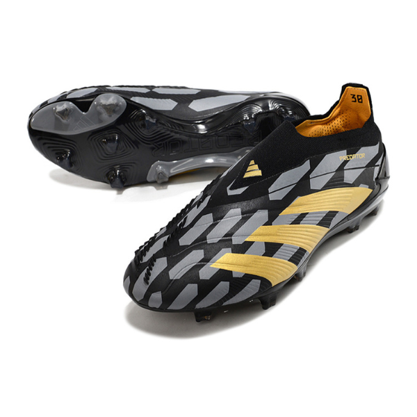 Chaussures de football Adidas Predator 30 Elite Slip-on FG Noir, Gris et Or + CHAUSSETTES CADEAUX 🎁