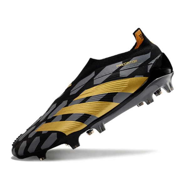 Chaussures de football Adidas Predator 30 Elite Slip-on FG Noir, Gris et Or + CHAUSSETTES CADEAUX 🎁