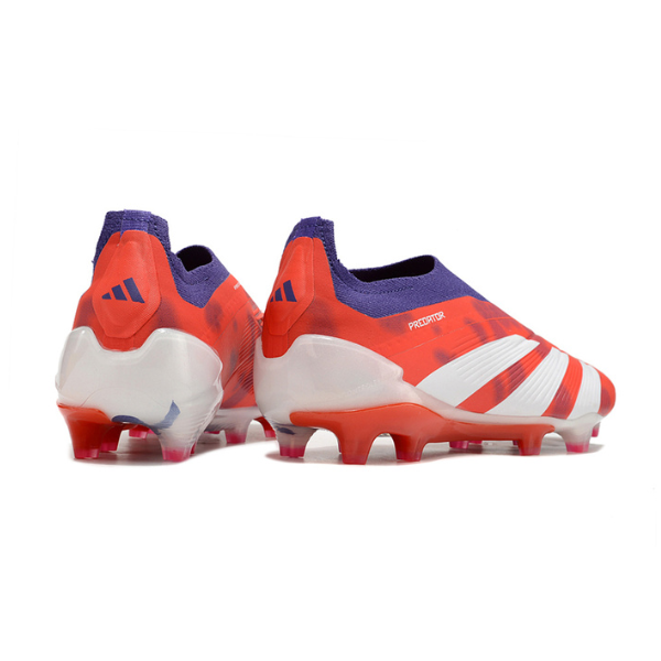 Chaussures de football Adidas Predator 30 Elite Slip-on FG Rouge, Blanc et Violet + CHAUSSETTES CADEAUX 🎁