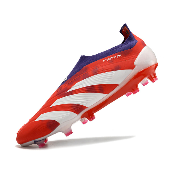 Chaussures de football Adidas Predator 30 Elite Slip-on FG Rouge, Blanc et Violet + CHAUSSETTES CADEAUX 🎁