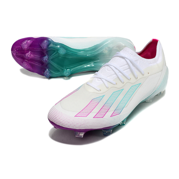 Chaussure de football Adidas X Crazyfast.1 FG Blanc, Violet et Bleu + CHAUSSETTES CADEAUX 🎁