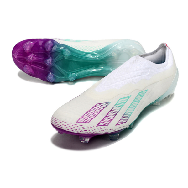 Chaussure de football Adidas X Crazyfast.1 Slip-on FG Blanc, Violet et Bleu + CHAUSSETTE CADEAU