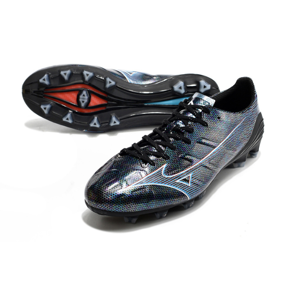 Chaussure de football Mizuno Alpha FG Campo holographique noire + CHAUSSETTES CADEAUX 🎁 