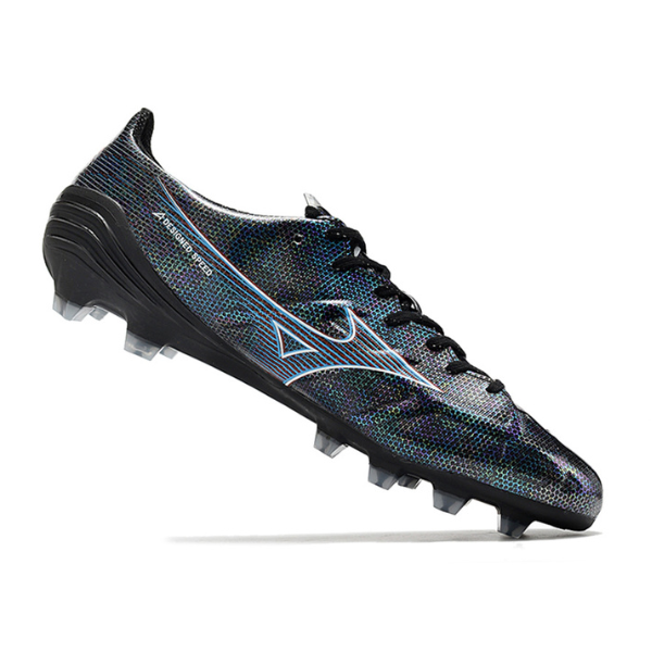 Chaussure de football Mizuno Alpha FG Campo holographique noire + CHAUSSETTES CADEAUX 🎁 