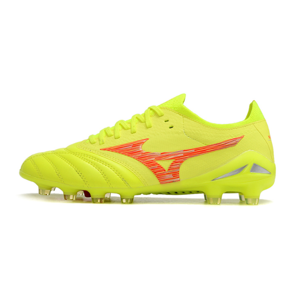 Mizuno Morelia Neo IV Elite FG Botte Campo Jaune et Rouge + CHAUSSETTES CADEAUX 🎁 