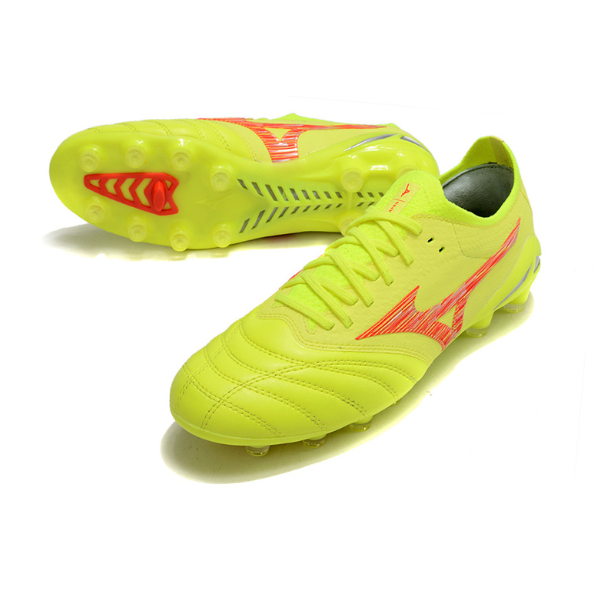 Mizuno Morelia Neo IV Elite FG Botte Campo Jaune et Rouge + CHAUSSETTES CADEAUX 🎁 