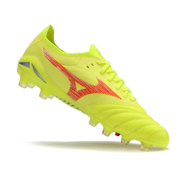 Mizuno Morelia Neo IV Elite FG Botte Campo Jaune et Rouge + CHAUSSETTES CADEAUX 🎁 