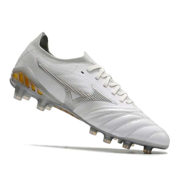 Chaussure de football Mizuno Morelia Neo III Elite FG Campo Blanc, Gris et Jaune + CHAUSSETTES CADEAUX 🎁 