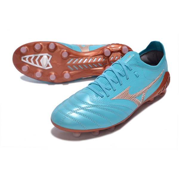 Chuteira Campo Mizuno Morelia Neo III Elite FG Azul Claro + MEIA DE BRINDE 🎁