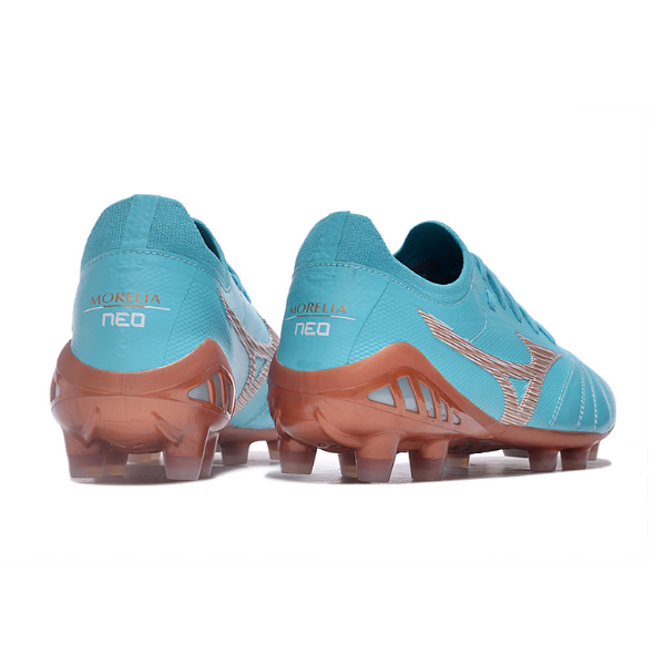 Chuteira Campo Mizuno Morelia Neo III Elite FG Azul Claro + MEIA DE BRINDE 🎁