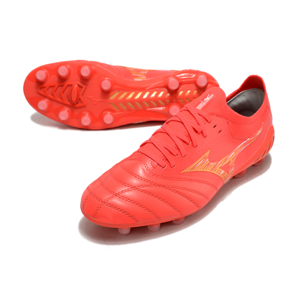 Chaussure de football Mizuno Morelia Neo III Elite FG Campo rouge et jaune + CHAUSSETTES CADEAUX 🎁 