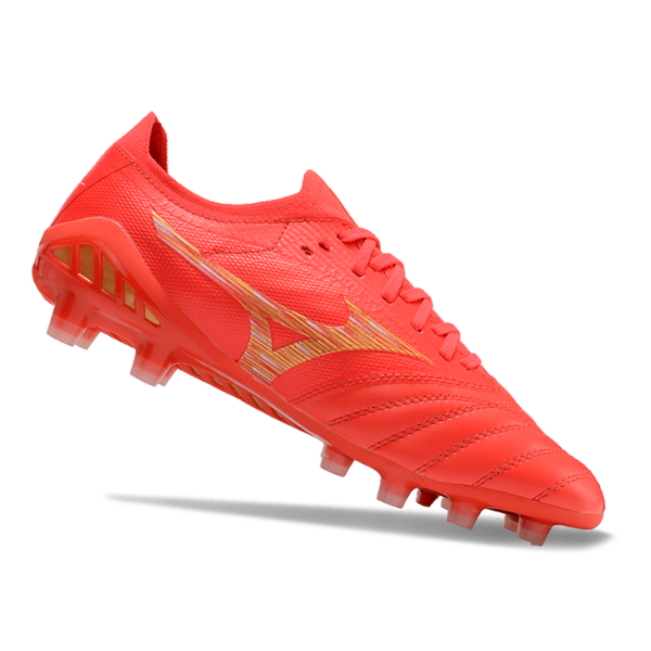 Chaussure de football Mizuno Morelia Neo III Elite FG Campo rouge et jaune + CHAUSSETTES CADEAUX 🎁 