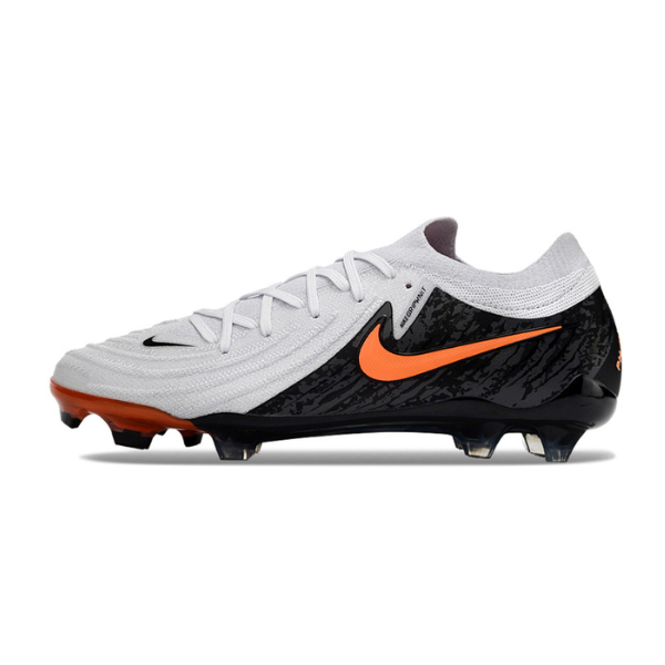 Chaussure de football Nike Phantom GX2 Elite FG Blanc, Noir et Orange + CHAUSSETTES CADEAUX 🎁