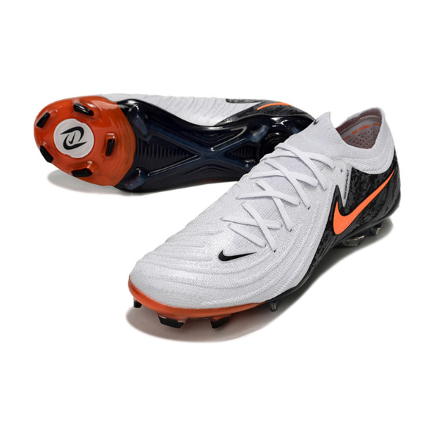 Chaussure de football Nike Phantom GX2 Elite FG Blanc, Noir et Orange + CHAUSSETTES CADEAUX 🎁