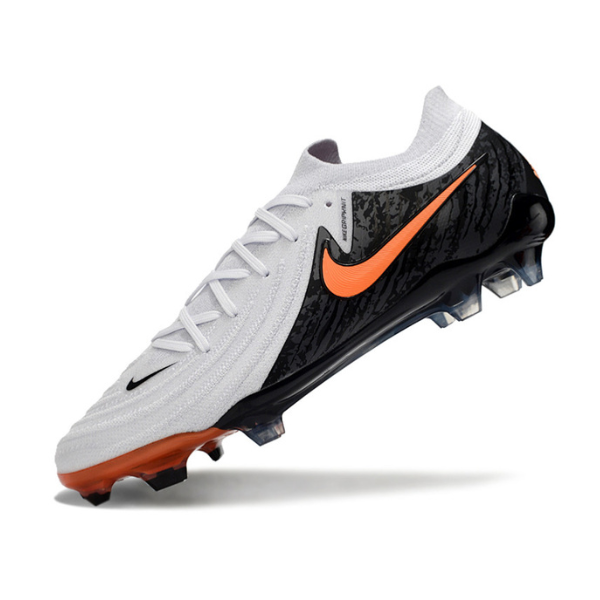 Chaussure de football Nike Phantom GX2 Elite FG Blanc, Noir et Orange + CHAUSSETTES CADEAUX 🎁