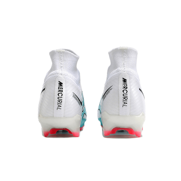 Chaussure de football Nike Zoom Mercurial Superfly 9 Elite FG Blanc, Bleu clair et Rose + CHAUSSETTES CADEAUX 🎁 