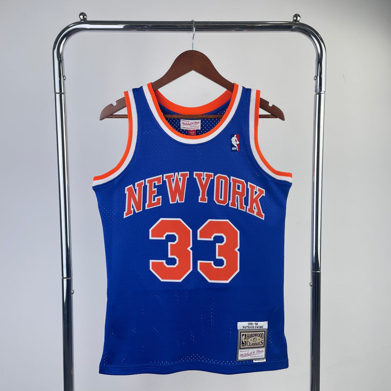 NBA New York Knicks Retro Mitchell &amp; Ness 1991/1992 Patrick Ewing Blue Tank Top 