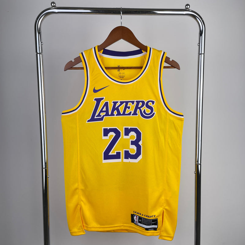 Débardeur jaune Lebron James Icon Edition des Lakers de Los Angeles