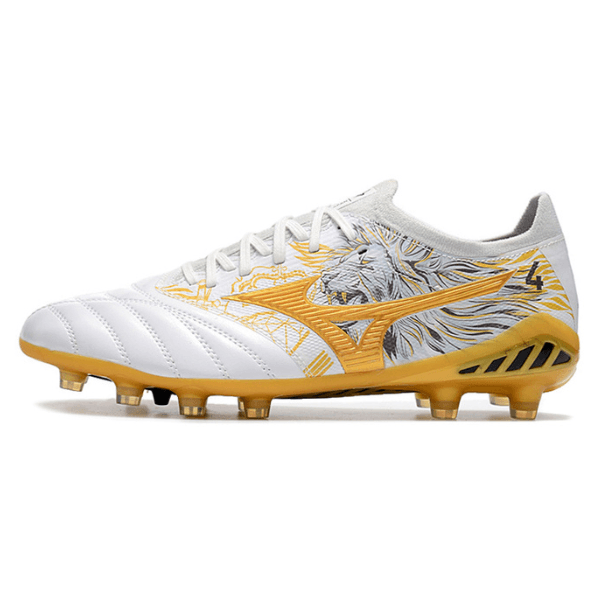 Chaussure de football Mizuno Morelia Neo III Elite FG Campo Blanc, Or et Noir + CHAUSSETTES CADEAUX 🎁 