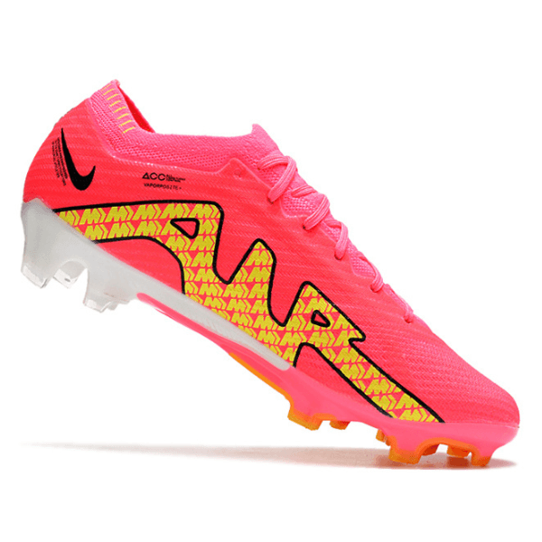 Chaussure de football Nike Zoom Mercurial Vapor 15 Elite FG rose et jaune + CHAUSSETTE CADEAU 🎁 