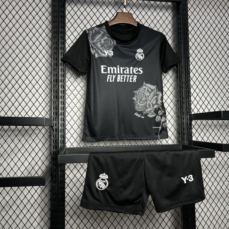 Kit Enfant Real Madrid Y3 Rose Édition Spéciale Noir 2024/2025 