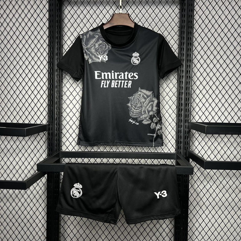 Kit Enfant Real Madrid Y3 Rose Édition Spéciale Noir 2024/2025 