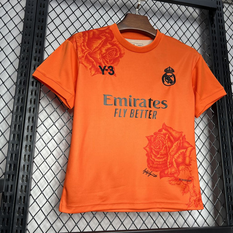 Kit Enfant Real Madrid Y3 Rose Édition Spéciale Orange 2024/2025 