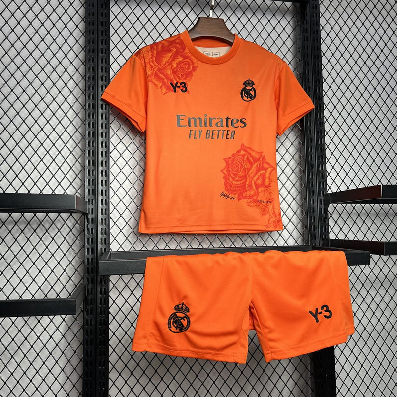 Kit Enfant Real Madrid Y3 Rose Édition Spéciale Orange 2024/2025 