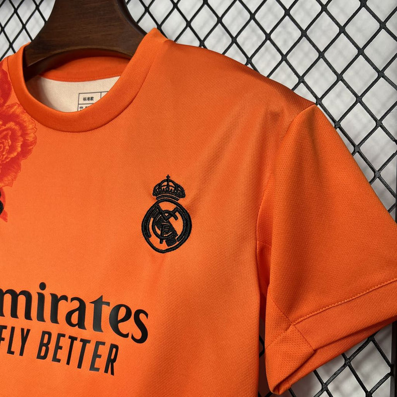 Kit Enfant Real Madrid Y3 Rose Édition Spéciale Orange 2024/2025 