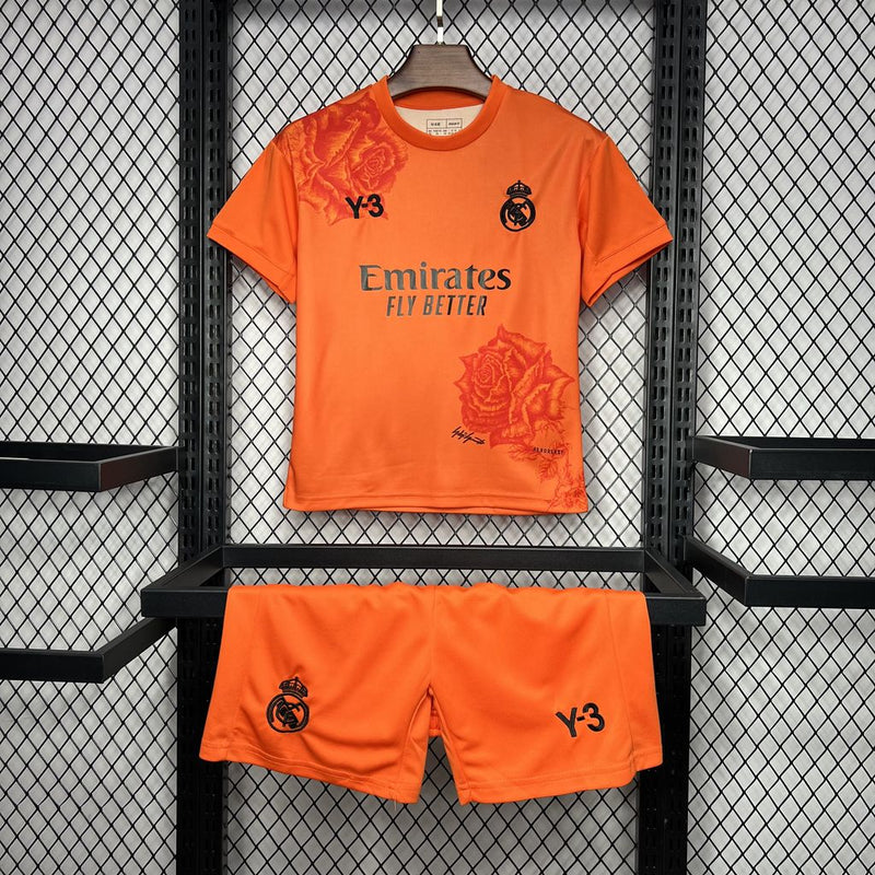 Kit Enfant Real Madrid Y3 Rose Édition Spéciale Orange 2024/2025 