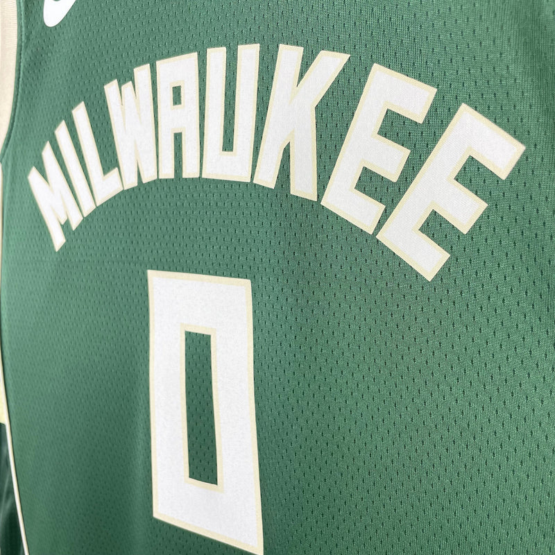 Milwaukee Bucks 23/24 Icon Edition Damian Lillard Débardeur vert 