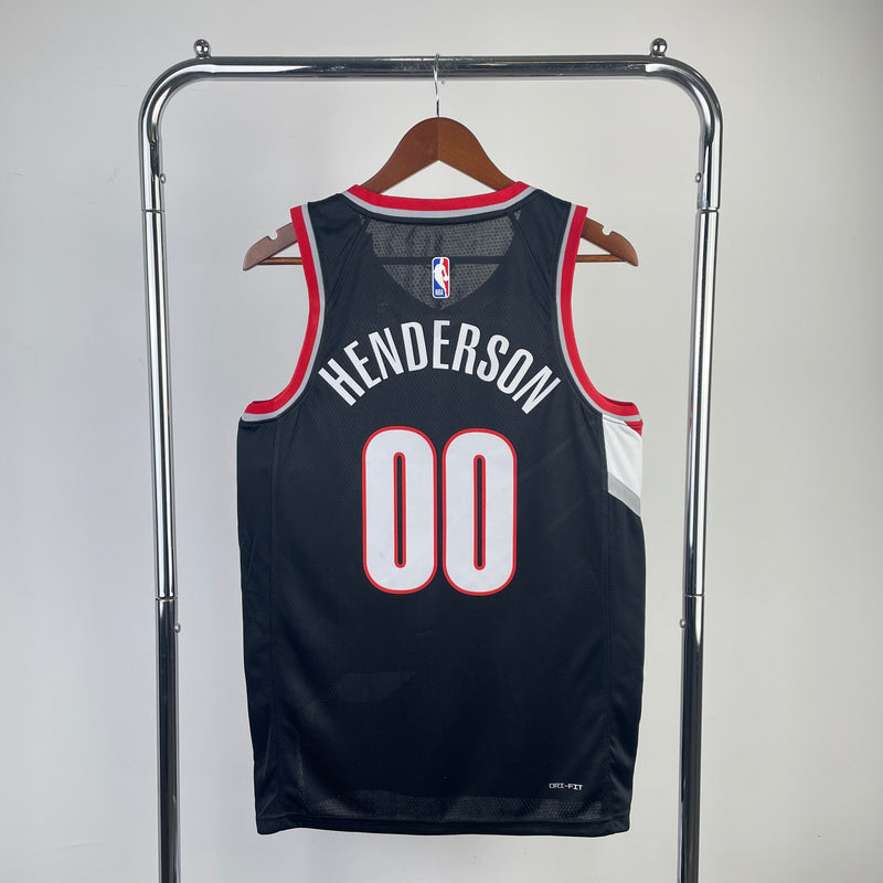 Débardeur noir Scoot Henderson des Portland Trail Blazers 23/24 Icon Edition 